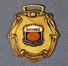 Haynes Automobile Co. America's First Car Brass & Porcelain Watch Fob sf1A5-27 picture
