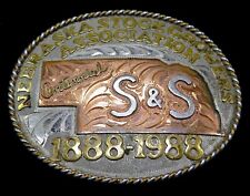 Nebraska Stock Growers Association Frontier Cattlemen Vintage Belt Buckle picture