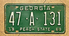 1968 GEORGIA license plate - STEPHENS COUNTY - ORIGINAL vintage antique auto tag picture