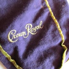 Vntage Crown Royal Purple Cloth Drawstring Bag Gold Trim 8.5x7.5