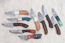LOT OF 10 PCS HANDMADE DAMASCUS STEEL BLADE MIX SKINNER  HUNTING KNIFE # H-24 picture