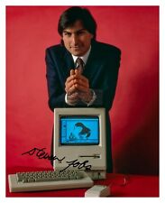 STEVE JOBS POSING WITH MACINTOSH APPLE COMPUTER AUTOGRAPHED 8X10 PHOTO REPRINT picture