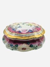 Vintage Formalities by Baum Bros Floral Porcelain Trinket Box Lidded Dish 7.5