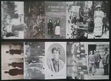 10 SMALL SUFFRAGETTE PICTURE CARDS , PICTURES ONE SIDE AND A PUZZLE ON THE BACK  picture