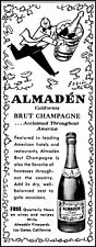 1955 Almaden Valley brut champagne San Jose waiter vintage art Print Ad adL66 picture