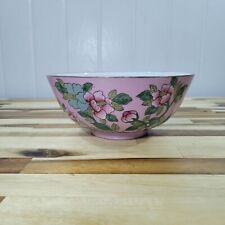 VTG Hand Painted Pink Floral Porcelain Cloisonne 7.75