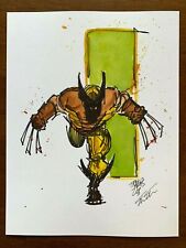 Wolverine 8.5 x 11 Signed Art Print/Poster Tom Travers Marvel X-Men Watercolor  picture
