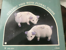 Trippie's, Inc Ceramic Pigs with Floral Finish 7 inches wide and 3.5 tall  picture