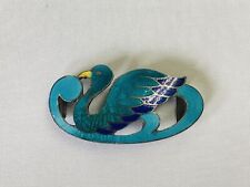 Y4604 OBIDOME Cloisonne Sash Clip brooch swan bird Japan Kimono antique vintage picture