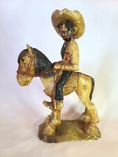 Rare Vintage H.S Andy Anderson Cowboy on Horseback Chalkware Sculpture picture