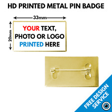 Rectangular Custom Badges • High Resolution Lapel Pin • 33 x 20mm Badge Metal picture