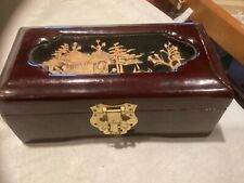 Beautiful Oriental Trinket/Jewelry Box w/ Carved Scene picture