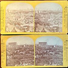 Two Rare 1871 Ruins Chicago Fire Illinois Stereoviews by J. W. Shaw picture