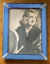 Vintage Art Deco Blue Mirror & Chrome Tabletop Easel Picture Photo Frame 5x7 picture