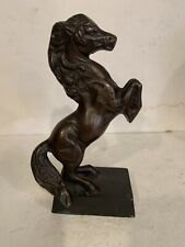 Vntg Bronze Horse Statue 10” Solid Stallion Figurine Unique RARE Item See Photos picture
