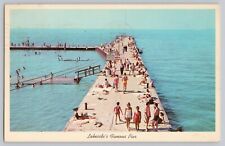 Lakeside's Famous Pier Ohio Postcard Lake Erie Lakeside-Marblehead Postmark 1965 picture