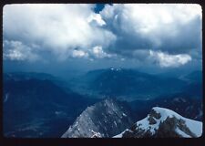 1950s Scenic View German Mountains Alps Cloudy Vintage 35mm Red Border Slide picture