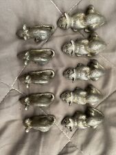 RARE Lot 10 VTG 1976 Metzke Pewter Cat and Mouse Miniature Figurines Game pieces picture