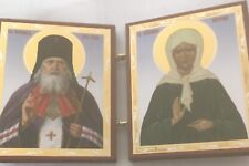 Russian  wood   Diptych St Luka and St Matrona picture