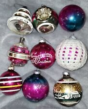 Lot 9 Vintage Christmas Mercury Glass Ornaments Shiny Brite, Premier, USA picture
