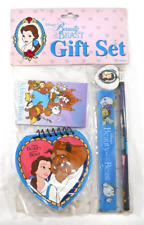 NEW Vintage VTG Disney Beauty and the Beast Gift Set Stationary Notepad Princess picture