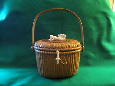 Nantucket Lightship Basket Purse  Farnum Carved  Mermaid  Nautical  Mother's Day picture