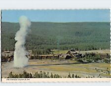 Postcard Old Faithful Geyser & Inn Yellowstone National Park Wyoming USA picture