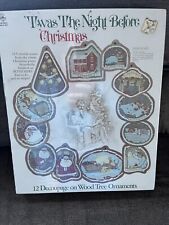 Vintage New Sealed Craftmaster Twas The Night Decoupage Wood  Tree Ornament 1975 picture