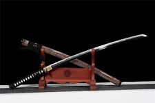 Hand Forge Clay Tempered Tamahagane Steel Blade Japanese Samurai Katana Sword picture