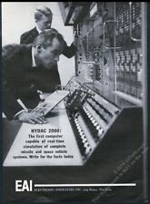 1963 EAI Hydac 2000 computer photo vintage print ad picture
