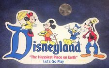Vintage DISNEYLAND “Let’s Go Play” DECAL/STICKER w/Mickey,Donald,Goofy+ 6 3/4” picture