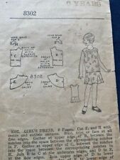 Antique Sewing Pattern #8302 Girl's Dress picture