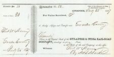 Syracuse and Utica Rail-Road Co. Transferred to Eratus Corning - 1837 Autographe picture