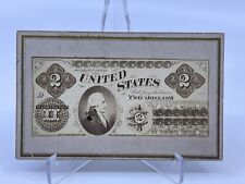 Rare 1860s CDV civil war era $2 bill two dollar photo anti counterfeiting US picture