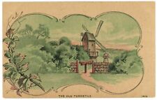 Luscious Greens And A Woman Along The Windmill, The Old Turnstile Art Postcard picture