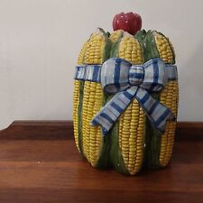 CLASSIC 1995 FITZ & FLOYD CORN COB CANISTER/ COOKIE JAR picture
