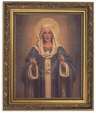 Ornate Gold Tone Finish Our Lady of the Rosary Framed Portrait Print, 13 Inch picture