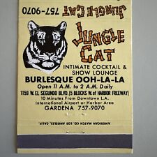 Vintage 1970s Jungle Cat Gardena CA Burlesque Club Matchbook Cover picture