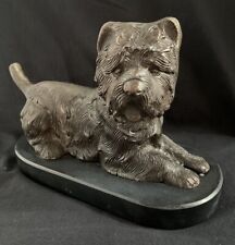 Vintage Bronze Colored Cast Metal Sculpture Westie Norwich Cairn Terrier picture