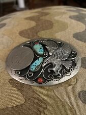 vintage native american turquoise belt buckle picture