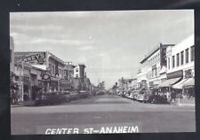 REAL PHOTO ANAHEIM CALIFORNIA DOWNTOWN CENTER STREET OLD CARS POSTCARD COPY picture