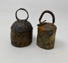 2 Antique Handmade Miniature Brass Bells picture