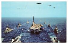 Vintage Task Group Alpha U.S. Navy Postcard Warships Submarines Air Power Unp. picture
