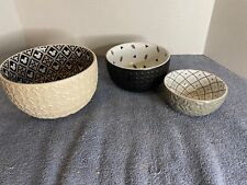 Disney Homestead Collection 3 Piece Nested Bowl Set 2019 Black Beige White Cream picture