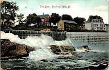 Postcard 1912 Enosburg Falls Dam Rocks Homes Vermont A121 picture