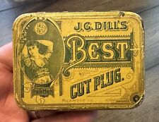 Vintage J. G. Dill's Best Cut Plug Tobacco Advertising Hinged Lid Tin picture