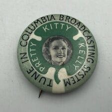 Pretty Kitty Kelley Pinback Button Pin Columbia Broadcasting System Vintage picture