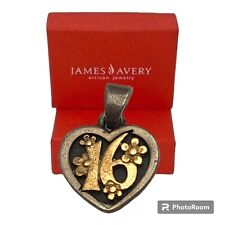 James Avery Sterling Silver & 14K Gold Sixteen Sweet Pendant  picture