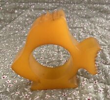 Vintage Butterscotch Bakelite Catalin Angel Fish Shaped Napkin Ring picture