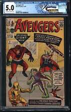 Marvel Comics Avengers 2 11/63 FANTAST CGC 5.0 Off White to White Pages picture